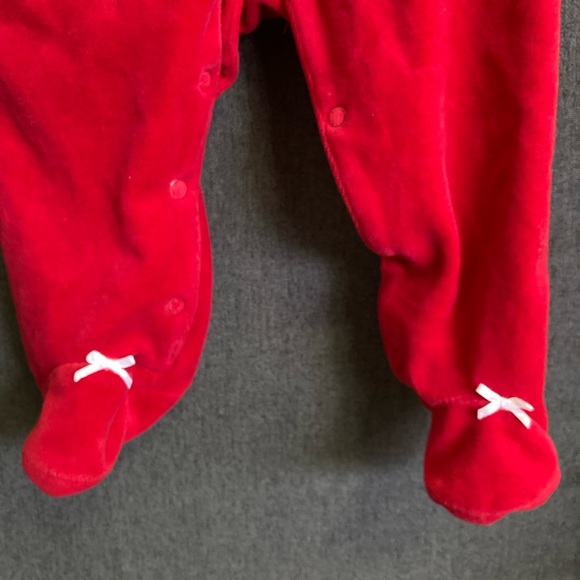 Little Me Baby Red Romper Girl Holiday Ruffle Trim “My First Christmas” Sz 9M(h) - Picture 5 of 7